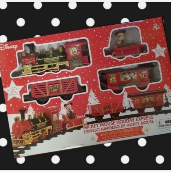 DISNEY MICKEY MOUSE HOLIDAY EXPRESS CHRISTMAS NOVELT TRAIN SET with LIGHTS AND … - Picture 1 of 5